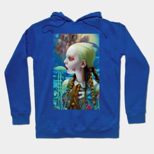 Creepy Cute Surreal Blonde Girl Hoodie